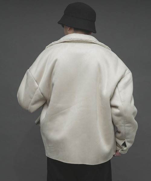 SENSE OF PLACE by URBAN RESEARCH（センスオブプレイスバイアーバンリサーチ）の「ムートンジップブルゾン（ムートンコート・メンズ・ライトベージュ/ブラック/ミント・MEDIUM/LARGE）」の18枚目の写真