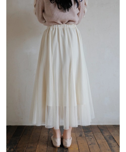 アリスアウアア　チュールスカート　ホワイト Areeam（アリーム）の「雪の降る空のチュールスカート（スカート