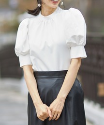 &. NOSTALGIA | スタンドカラーギャザースリーブブラウス(シャツ/ブラウス)