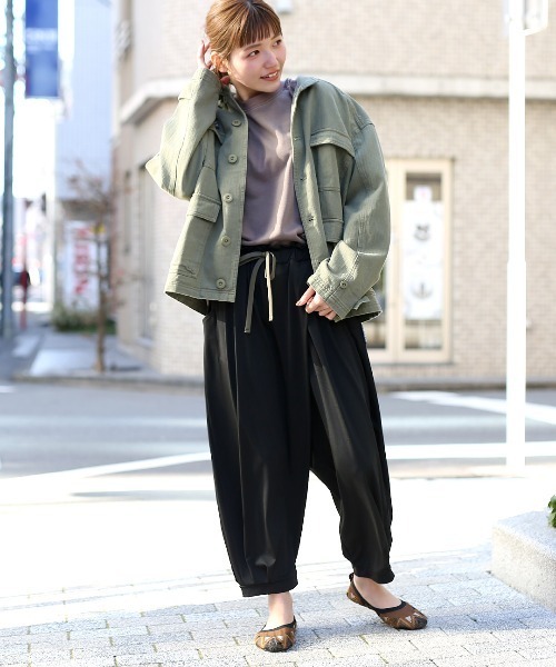 チチカカ（チチカカ）の「吸汗速乾ハイストレッチタイ風パンツ（その他パンツ・レディース・ブラック/パープル/その他1・FREE）」の4枚目の写真