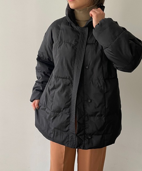 210nouve（トゥージュヌーブ）の「ファイバーダウンスタンドカラージャケット（ダウンジャケット/コート・レディース・ホワイト/ブラック/モカ・FREE）」の2枚目の写真