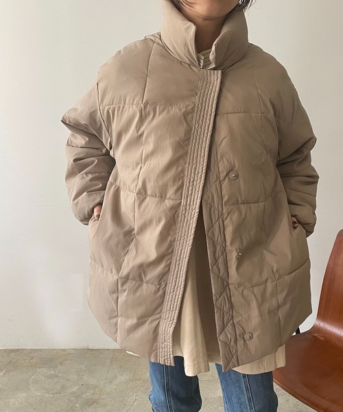 210nouve（トゥージュヌーブ）の「ファイバーダウンスタンドカラージャケット（ダウンジャケット/コート・レディース・ホワイト/ブラック/モカ・FREE）」の3枚目の写真