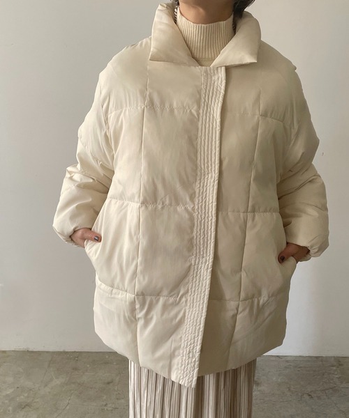 210nouve（トゥージュヌーブ）の「ファイバーダウンスタンドカラージャケット（ダウンジャケット/コート・レディース・ホワイト/ブラック/モカ・FREE）」の21枚目の写真