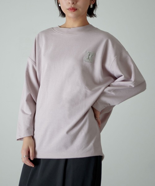 KANGOL EXTRA COMFORT(カンゴールエクストラコンフォート)の「【KANGOL EXTRA COMFORT(カンゴール エクストラコンフォート)】後ろタック Kロゴ刺繍ビックシルエットチュニック(チュニック・レディース・ライトグレー/ネイビー/ピンク/ライトグリーン・LL/M/L)」の4枚目の写真