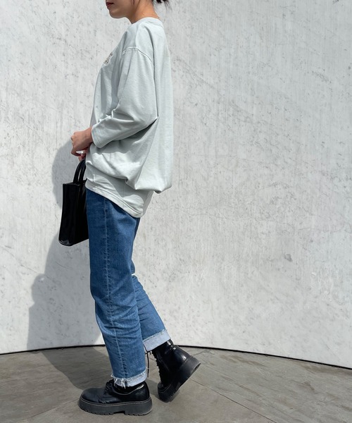 KANGOL EXTRA COMFORT(カンゴールエクストラコンフォート)の「【KANGOL EXTRA COMFORT(カンゴール エクストラコンフォート)】後ろタック Kロゴ刺繍ビックシルエットチュニック(チュニック・レディース・ライトグレー/ネイビー/ピンク/ライトグリーン・LL/M/L)」の2枚目の写真