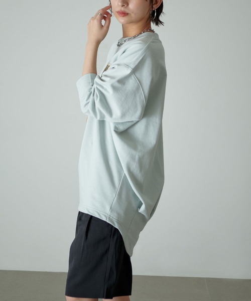 KANGOL EXTRA COMFORT(カンゴールエクストラコンフォート)の「【KANGOL EXTRA COMFORT(カンゴール エクストラコンフォート)】後ろタック Kロゴ刺繍ビックシルエットチュニック(チュニック・レディース・ライトグレー/ネイビー/ピンク/ライトグリーン・LL/M/L)」の20枚目の写真
