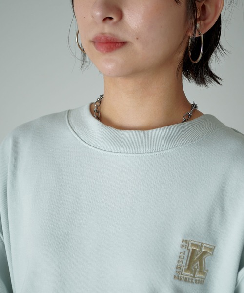 KANGOL EXTRA COMFORT(カンゴールエクストラコンフォート)の「【KANGOL EXTRA COMFORT(カンゴール エクストラコンフォート)】後ろタック Kロゴ刺繍ビックシルエットチュニック(チュニック・レディース・ライトグレー/ネイビー/ピンク/ライトグリーン・LL/M/L)」の21枚目の写真
