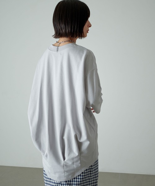 KANGOL EXTRA COMFORT(カンゴールエクストラコンフォート)の「【KANGOL EXTRA COMFORT(カンゴール エクストラコンフォート)】後ろタック Kロゴ刺繍ビックシルエットチュニック(チュニック・レディース・ライトグレー/ネイビー/ピンク/ライトグリーン・LL/M/L)」の10枚目の写真
