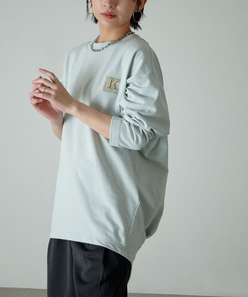 KANGOL EXTRA COMFORT(カンゴールエクストラコンフォート)の「【KANGOL EXTRA COMFORT(カンゴール エクストラコンフォート)】後ろタック Kロゴ刺繍ビックシルエットチュニック(チュニック・レディース・ライトグレー/ネイビー/ピンク/ライトグリーン・LL/M/L)」の17枚目の写真
