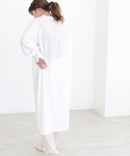 CLEIO（クレイオ）の「【CLEIO】ボリュームスリーブシャツワンピース（ワンピース・レディース・ブラック/オフホワイト・FREE）」の5枚目の写真