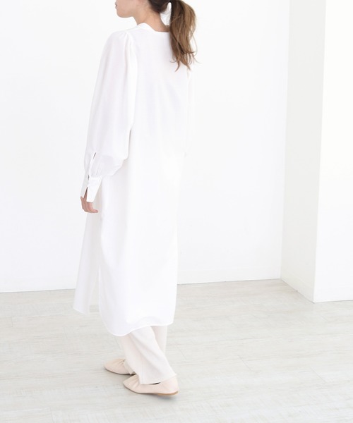 CLEIO（クレイオ）の「【CLEIO】ボリュームスリーブシャツワンピース（ワンピース・レディース・ブラック/オフホワイト・FREE）」の6枚目の写真