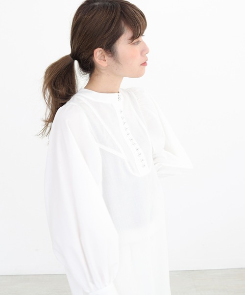 CLEIO（クレイオ）の「【CLEIO】ボリュームスリーブシャツワンピース（ワンピース・レディース・ブラック/オフホワイト・FREE）」の8枚目の写真