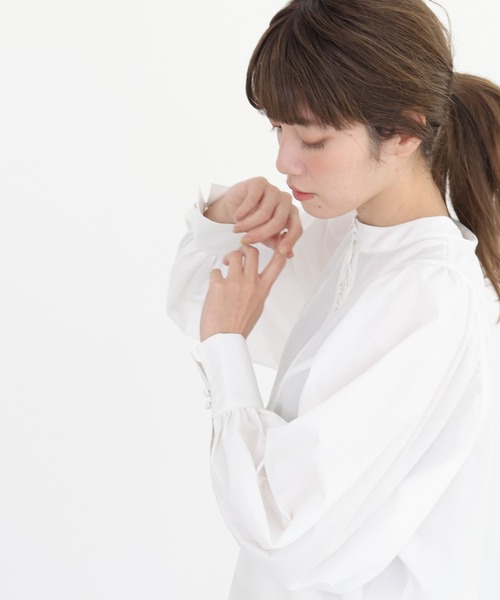 CLEIO（クレイオ）の「【CLEIO】ボリュームスリーブシャツワンピース（ワンピース・レディース・ブラック/オフホワイト・FREE）」の11枚目の写真