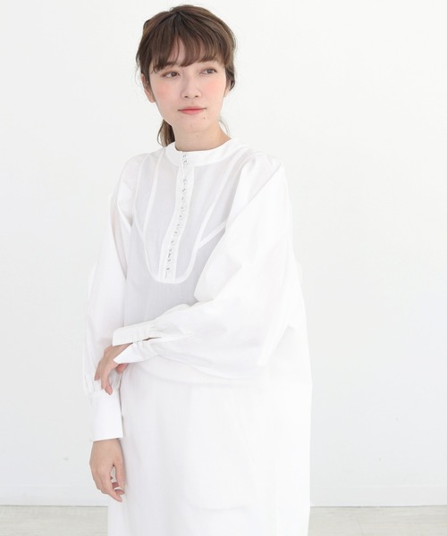 CLEIO（クレイオ）の「【CLEIO】ボリュームスリーブシャツワンピース（ワンピース・レディース・ブラック/オフホワイト・FREE）」の7枚目の写真