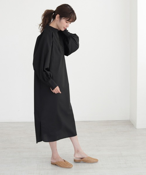 CLEIO（クレイオ）の「【CLEIO】ボリュームスリーブシャツワンピース（ワンピース・レディース・ブラック/オフホワイト・FREE）」の16枚目の写真