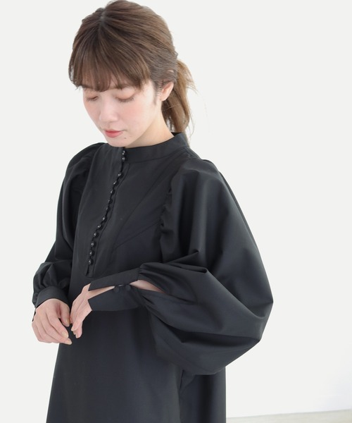 CLEIO（クレイオ）の「【CLEIO】ボリュームスリーブシャツワンピース（ワンピース・レディース・ブラック/オフホワイト・FREE）」の19枚目の写真