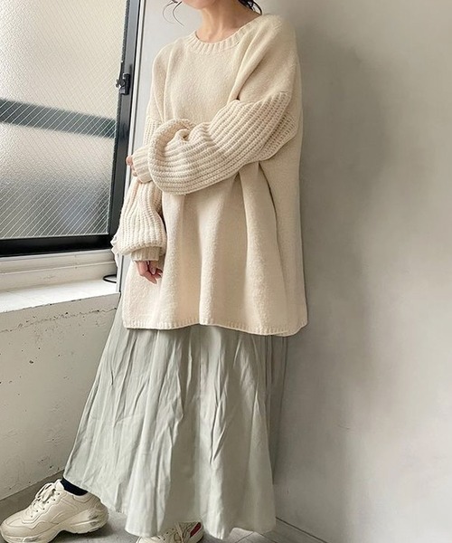 Felt-Maglietta（フェルトマリエッタ）の「もっちり柔らかサイドスリットプルオーバーニット（ニット/セーター・レディース・アイボリー・FREE）」の3枚目の写真