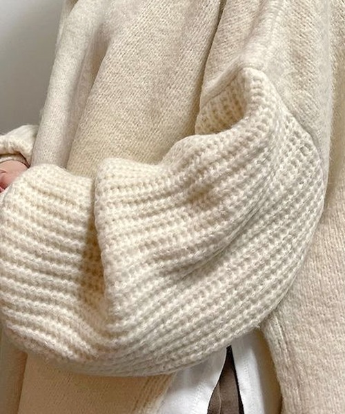 Felt-Maglietta（フェルトマリエッタ）の「もっちり柔らかサイドスリットプルオーバーニット（ニット/セーター・レディース・アイボリー・FREE）」の8枚目の写真