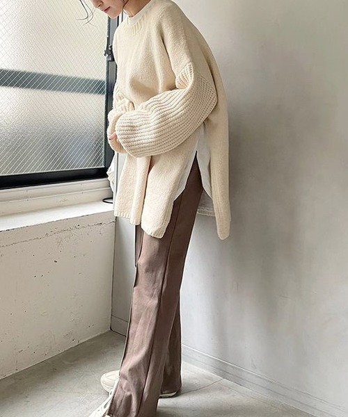 Felt-Maglietta（フェルトマリエッタ）の「もっちり柔らかサイドスリットプルオーバーニット（ニット/セーター・レディース・アイボリー・FREE）」の10枚目の写真