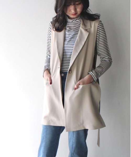 NOMAE（ノーマエ）の「テーラードジレ（テーラードジャケット・レディース・ホワイト/ブラック/ベージュ・FREE）」の18枚目の写真