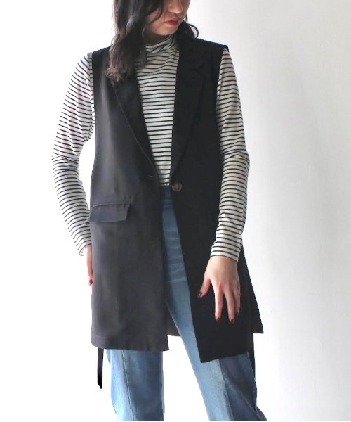 NOMAE（ノーマエ）の「テーラードジレ（テーラードジャケット・レディース・ホワイト/ブラック/ベージュ・FREE）」の6枚目の写真