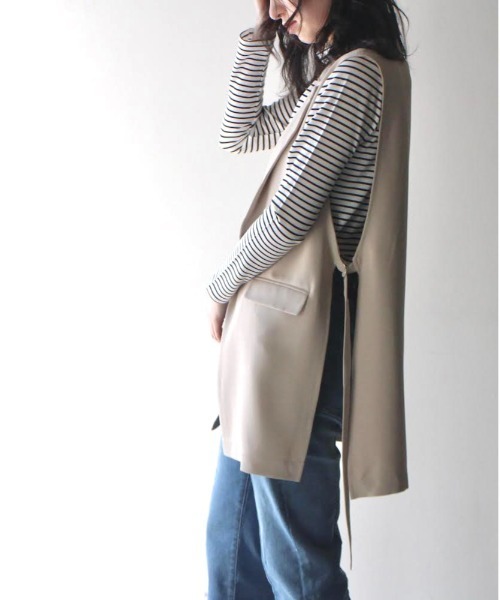 NOMAE（ノーマエ）の「テーラードジレ（テーラードジャケット・レディース・ホワイト/ブラック/ベージュ・FREE）」の19枚目の写真