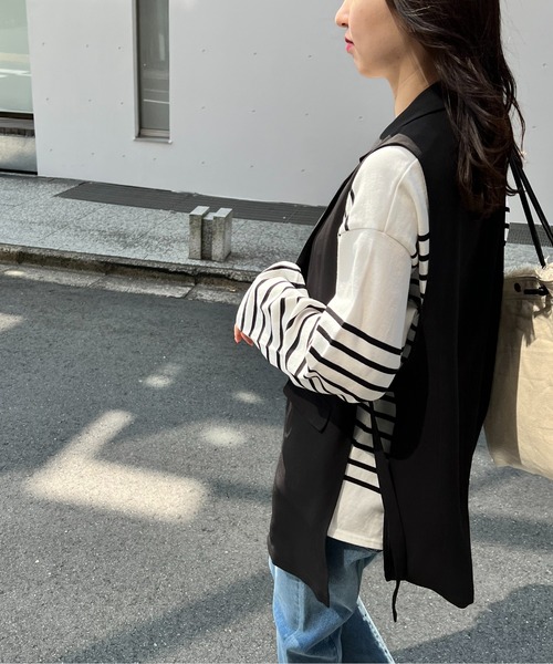 NOMAE（ノーマエ）の「テーラードジレ（テーラードジャケット・レディース・ホワイト/ブラック/ベージュ・FREE）」の21枚目の写真