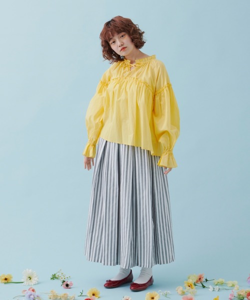 MERLOT（メルロー）の「ストライプタックスカート（スカート・レディース・ホワイト/ピンク/イエロー・FREE）」の13枚目の写真