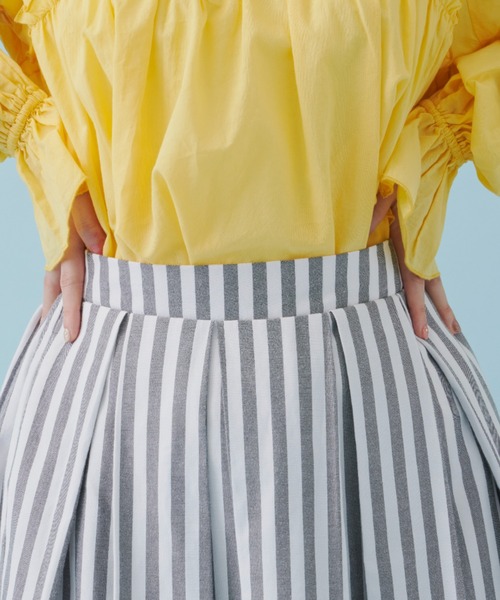 MERLOT（メルロー）の「ストライプタックスカート（スカート・レディース・ホワイト/ピンク/イエロー・FREE）」の8枚目の写真