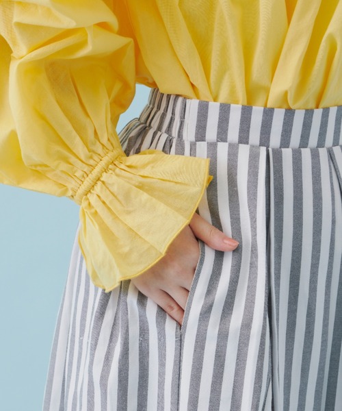 MERLOT（メルロー）の「ストライプタックスカート（スカート・レディース・ホワイト/ピンク/イエロー・FREE）」の22枚目の写真
