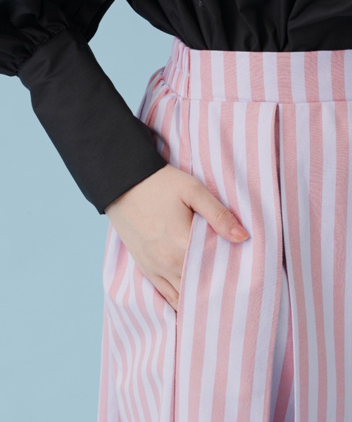 MERLOT（メルロー）の「ストライプタックスカート（スカート・レディース・ホワイト/ピンク/イエロー・FREE）」の18枚目の写真