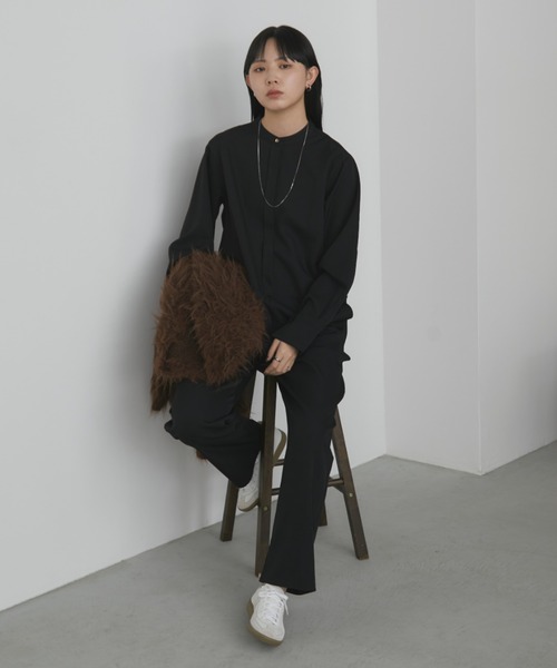 Aunt Marie's(アントマリーズ)の「バンドカラーオールインワン(つなぎ/オールインワン・レディース・ブラック/アイボリー/チャコールグレー/ブラウン・FREE)」の21枚目の写真