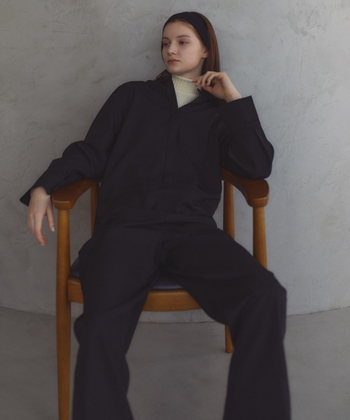 Aunt Marie's(アントマリーズ)の「バンドカラーオールインワン(つなぎ/オールインワン・レディース・ブラック/アイボリー/チャコールグレー/ブラウン・FREE)」の15枚目の写真