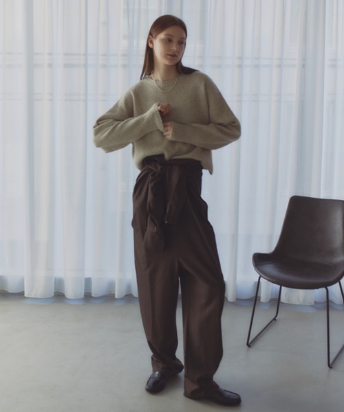 Aunt Marie's(アントマリーズ)の「バンドカラーオールインワン(つなぎ/オールインワン・レディース・ブラック/アイボリー/チャコールグレー/ブラウン・FREE)」の8枚目の写真