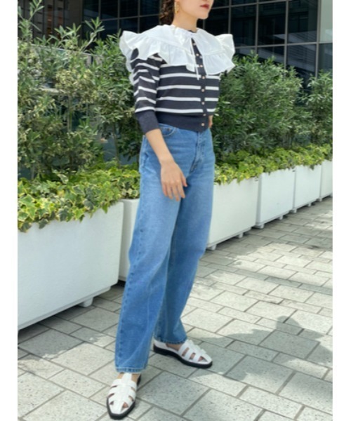 LILY BROWN（リリーブラウン）の「ストレートデニムパンツ（デニムパンツ・レディース・アイボリー/ブラック/ライトブルー・0/1）」の3枚目の写真