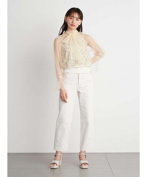 LILY BROWN（リリーブラウン）の「ストレートデニムパンツ（デニムパンツ・レディース・アイボリー/ブラック/ライトブルー・0/1）」の9枚目の写真