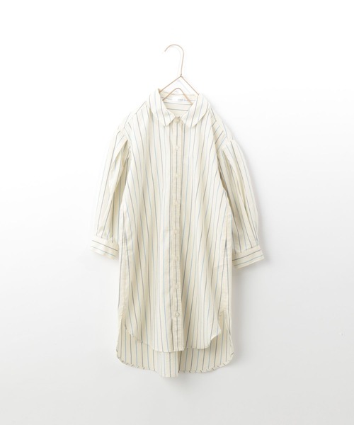 LOWRYS FARM（ローリーズファーム）の「ストライプシャツワンピース　262972（シャツワンピース・キッズ・ブルー/アイボリー・110cm/120cm/130cm/140cm/150cm）」の2枚目の写真