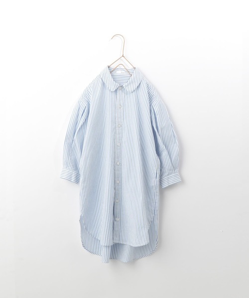 LOWRYS FARM（ローリーズファーム）の「ストライプシャツワンピース　262972（シャツワンピース・キッズ・ブルー/アイボリー・110cm/120cm/130cm/140cm/150cm）」の3枚目の写真