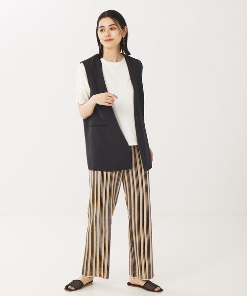 abahouse mavie(アバハウスマヴィ)の「ドライタッチサテンベスト(ベスト・レディース・ブラック/カーキ/スミクロ・フリー)」の3枚目の写真