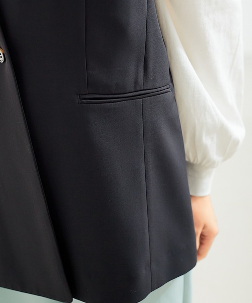 abahouse mavie(アバハウスマヴィ)の「ドライタッチサテンベスト(ベスト・レディース・ブラック/カーキ/スミクロ・フリー)」の12枚目の写真