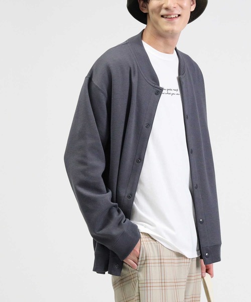 BACK NUMBER（バックナンバー）の「【BACK NUMBER】スナップカーデレイヤード「Tシャツとカーディガンの2点セット」（カーディガン/ボレロ・メンズ・ブラック/グリーン/ライトグレー・XL/L/M）」の8枚目の写真