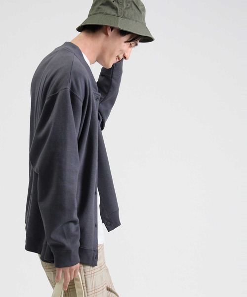 BACK NUMBER（バックナンバー）の「【BACK NUMBER】スナップカーデレイヤード「Tシャツとカーディガンの2点セット」（カーディガン/ボレロ・メンズ・ブラック/グリーン/ライトグレー・XL/L/M）」の9枚目の写真