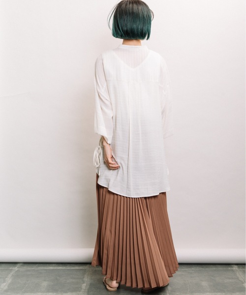 refinedworks（リファインドワークス）の「Ｐ無地manywayプリーツSK（スカート・レディース・ベージュ/ブラウン/黄緑系・FREE）」の5枚目の写真