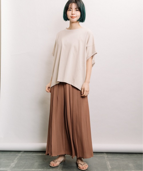 refinedworks（リファインドワークス）の「Ｐ無地manywayプリーツSK（スカート・レディース・ベージュ/ブラウン/黄緑系・FREE）」の6枚目の写真