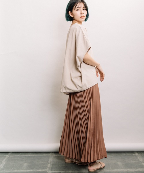 refinedworks（リファインドワークス）の「Ｐ無地manywayプリーツSK（スカート・レディース・ベージュ/ブラウン/黄緑系・FREE）」の9枚目の写真