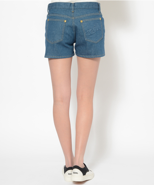 X-girl（エックスガール）の「【Zipper夏号掲載】LOGO POCKET SHORTS（その他パンツ・レディース・ホワイト/ライトインディゴブルー・1/2）」の5枚目の写真