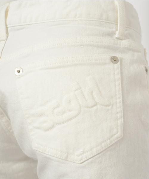 X-girl（エックスガール）の「【Zipper夏号掲載】LOGO POCKET SHORTS（その他パンツ・レディース・ホワイト/ライトインディゴブルー・1/2）」の7枚目の写真
