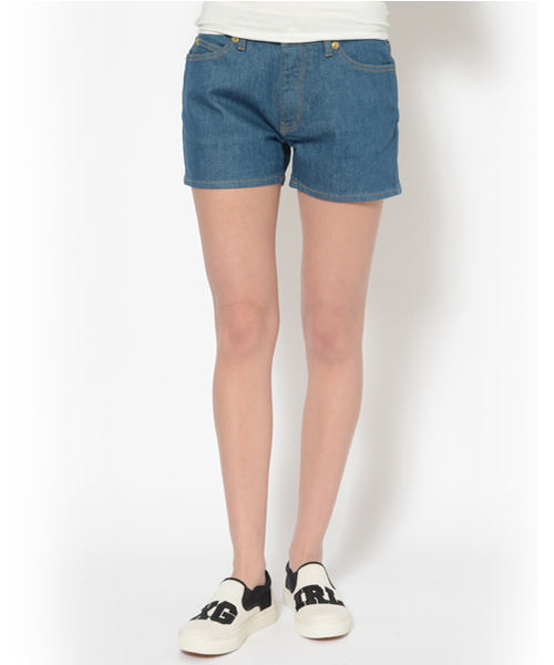 X-girl（エックスガール）の「【Zipper夏号掲載】LOGO POCKET SHORTS（その他パンツ・レディース・ホワイト/ライトインディゴブルー・1/2）」の3枚目の写真