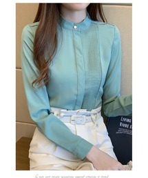 通勤からデイリーにまで!プリーツシャツブラウス