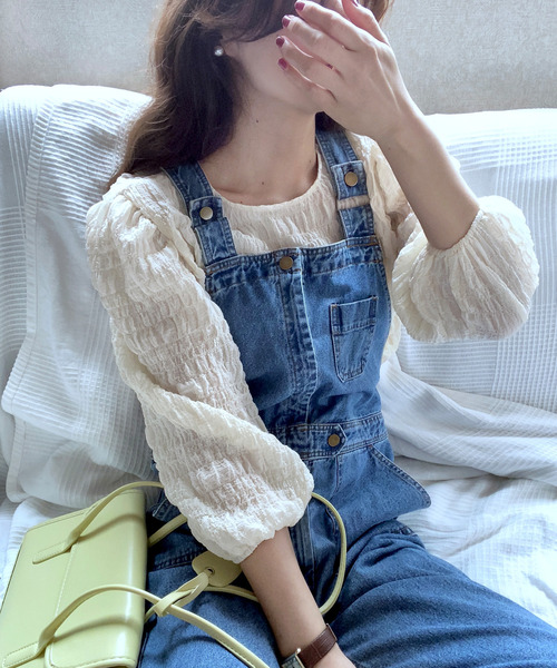 LAUIR（ラウアー）の「ランダムステッチブラウス（シャツ/ブラウス・レディース・ホワイト/ブラック/ピンク/イエロー/ブルー/ミント/ラベンダー/チャコール・MEDIUM/LARGE/X-LARGE）」の14枚目の写真